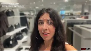 4K Risky Fitting Room Sex and Public Cumwalk in a Clothing Store Full of People