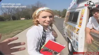 POV Petite 18yo blonde Girl pick up for car sex