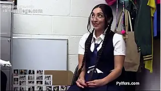 Premium Shoplifting Nerd Happily Throats Her Way Out of Trouble - Exclusive Video
